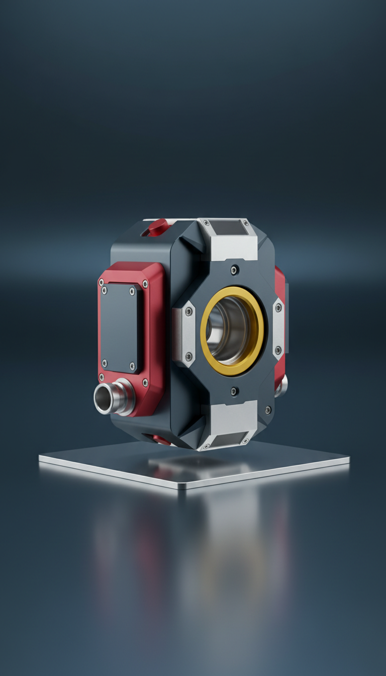 CNC Aluminum Device 3/4 Elevated View